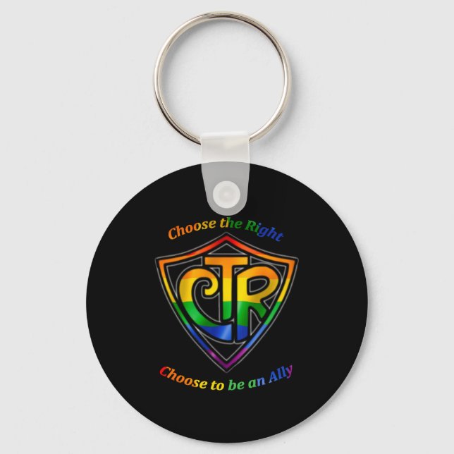 Rainbow CTR - LDS LGBT Ally Key Ring (Front)