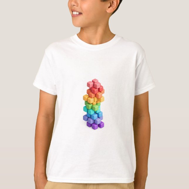 Rainbow Cube Tower  T-Shirt (Front)