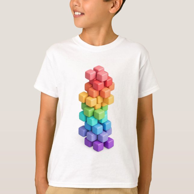 Rainbow Cube Tower  T-Shirt (Front)