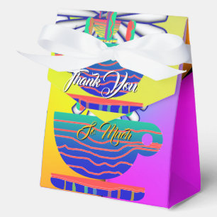 Rainbow Cup Saucer Thank You Favour Box