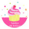 Rainbow Cupcake Birthday Favour Stickers Labels