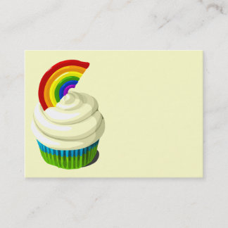 Rainbow cupcake business card template