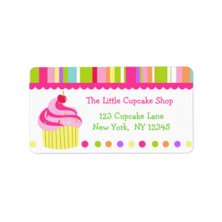 Rainbow Cupcake Return Address Labels