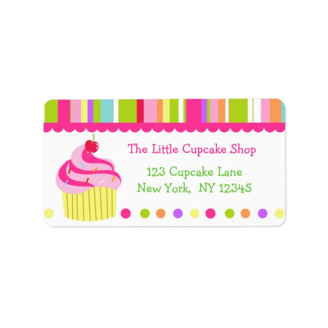 Rainbow Cupcake Return Address Labels (Front)