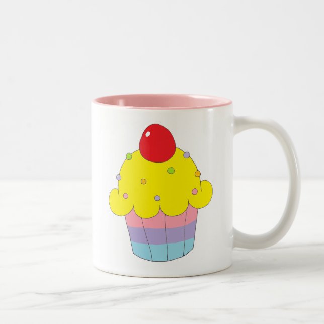 Rainbow Cupcake Two-Tone Coffee Mug (Right)