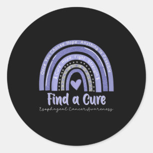 Rainbow Cure Hope Fight Strength Oesophageal Cance Classic Round Sticker