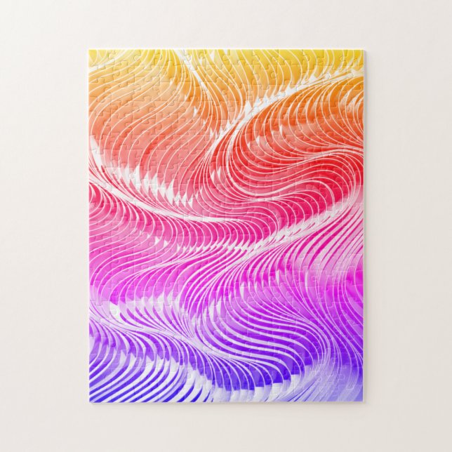 Rainbow Curve Modern Jigsaw Puzzle (Vertical)