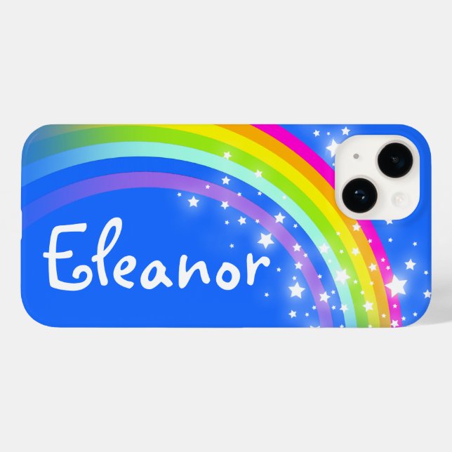 Rainbow custom add your name blue sky  Case-Mate iPhone case (Back (Horizontal))