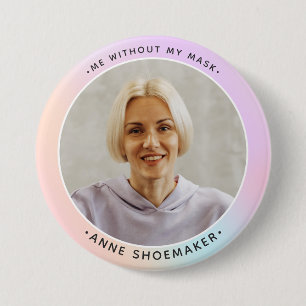 Rainbow Custom Employee Photo ID Template 7.5 Cm Round Badge