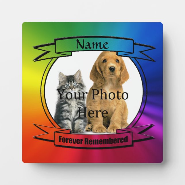 Rainbow Custom Memorial - Forever Remembered Plaque (Front)