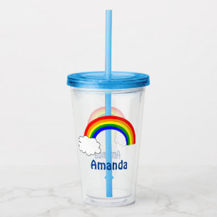Rainbow Custom Name  Acrylic Tumbler