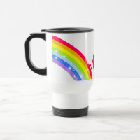 Rainbow custom short name travel / kids club mug