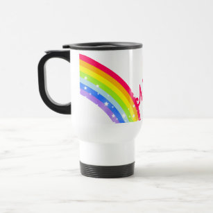 Rainbow custom short name travel / kids club mug