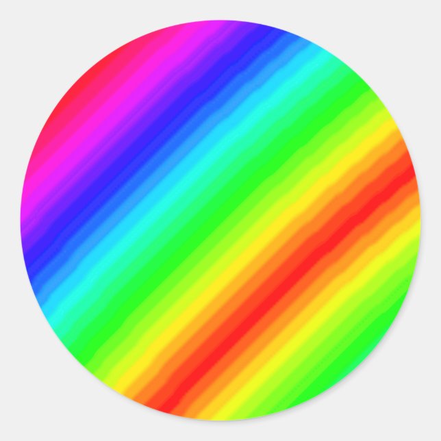 Rainbow Customisable Classic Round Sticker (Front)