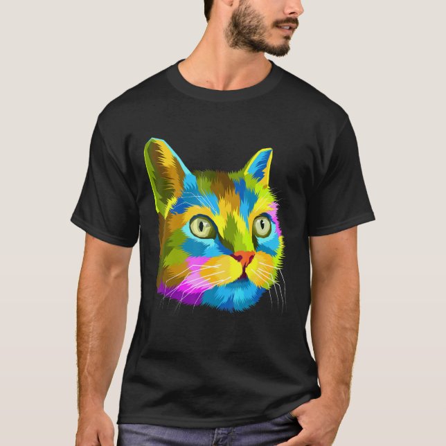 Rainbow Cut Cat T-Shirt (Front)