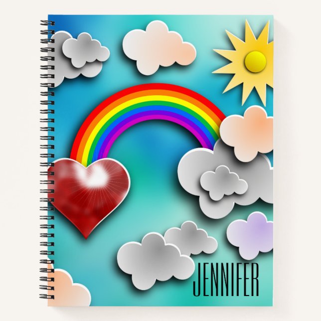 Rainbow Cut-Out Personal Notebook Creative Journal (Front)