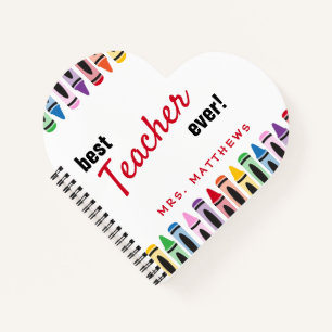 Rainbow Cute Colour Crayons Teacher Gift Notebook