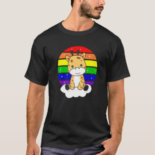 Rainbow Cute Giraffe For Kids Giraffes T-Shirt