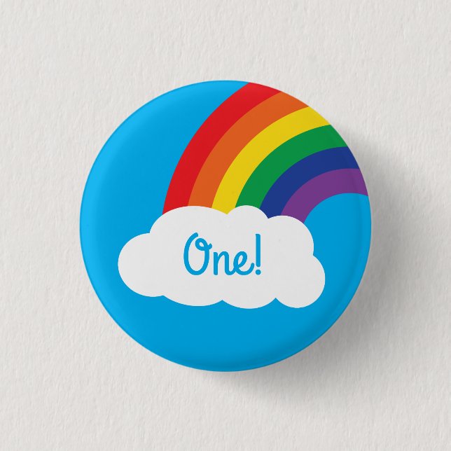 Rainbow Cute Kid's Birthday Party 3 Cm Round Badge (Front)