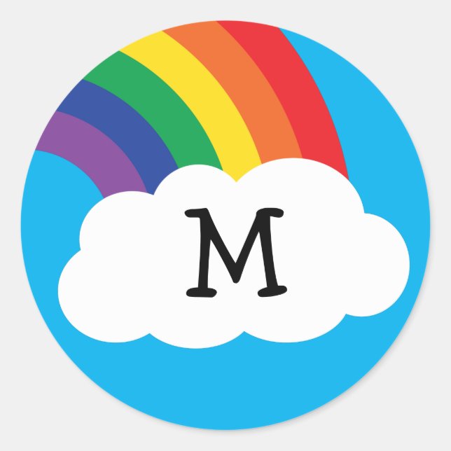 Rainbow Cute Kids Name Envelope Seal Stickers (Front)