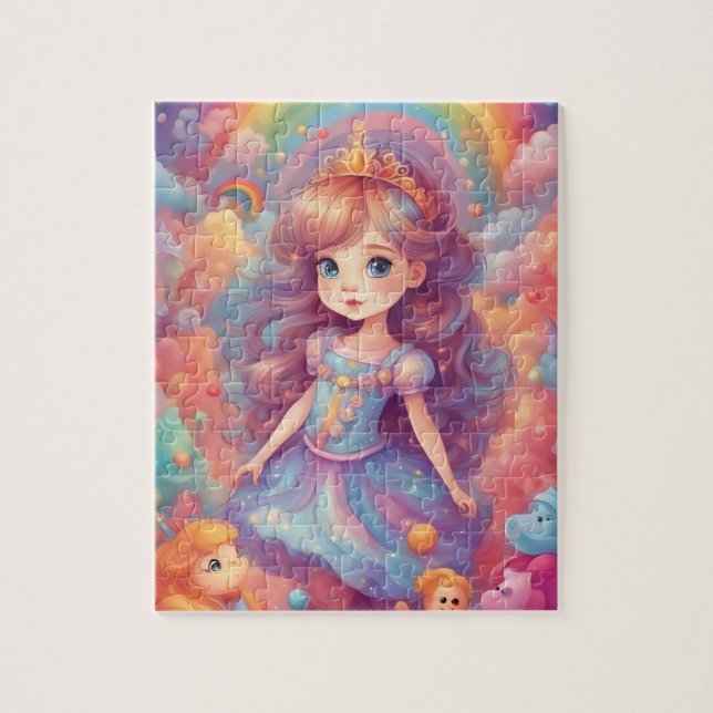 Rainbow cute little princess jigsaw puzzle (Vertical)