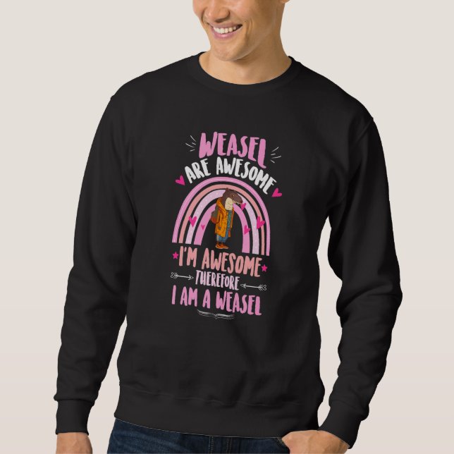 Rainbow Cute Weasel Kids Weasel School Backpack Sweatshirt (Front)