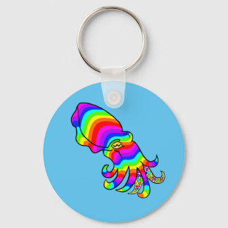 Rainbow Cuttlefish key ring