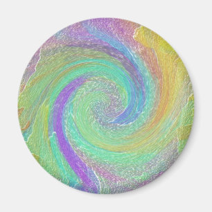 Rainbow Cyclone Abstract Art Magnet