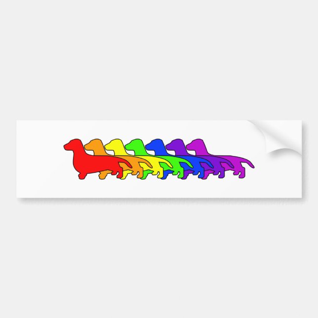 Rainbow Dachshund Bumper Sticker (Front)