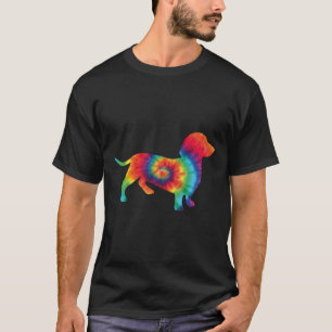 Rainbow Dachshund Dog Art Colourful Doxie Sausage  T-Shirt