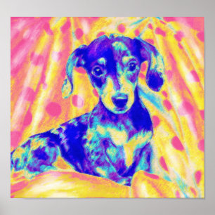 rainbow dachshund poster