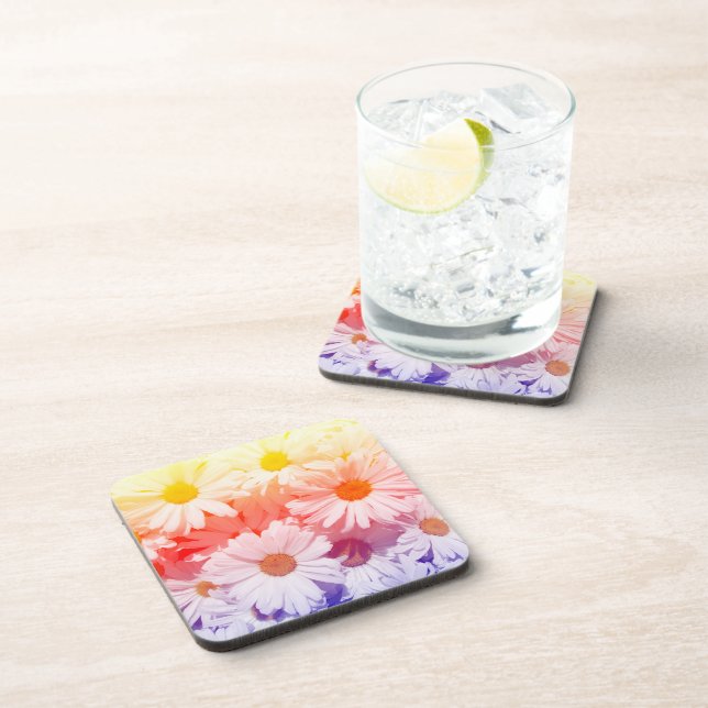 Rainbow Daisies Coaster (Right Side)