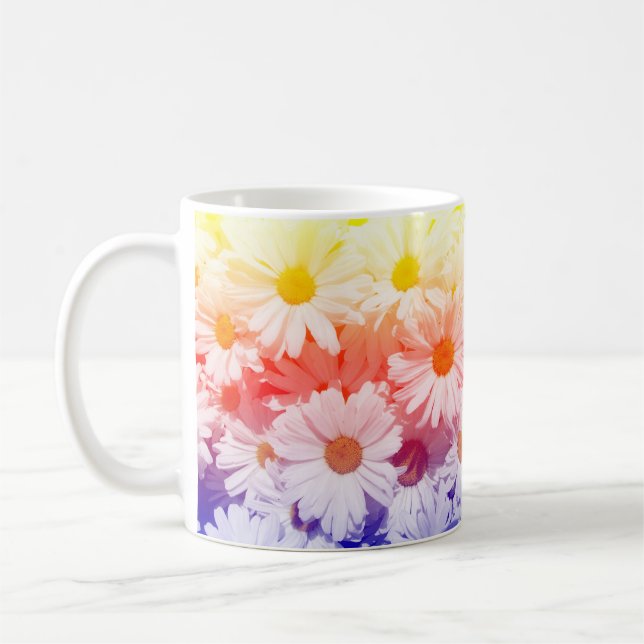 Rainbow Daisies Coffee Mug (Left)