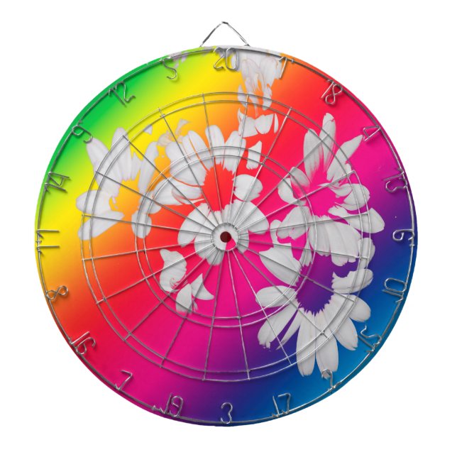 Rainbow daisies dartboard (Front)