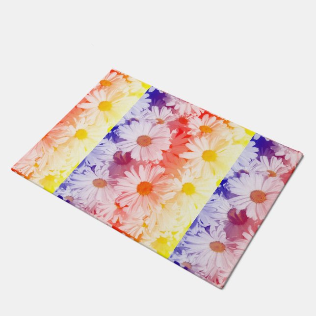 Rainbow Daisies Doormat (Angled)