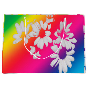 Rainbow daisies large gift bag