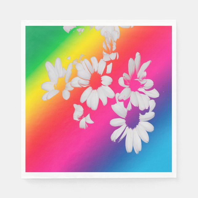 Rainbow daisies napkin (Front)