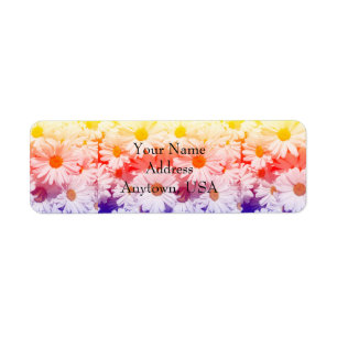 Rainbow Daisies Return Address Label