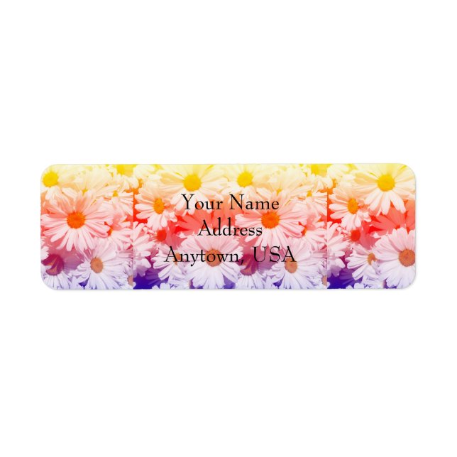 Rainbow Daisies Return Address Label (Front)