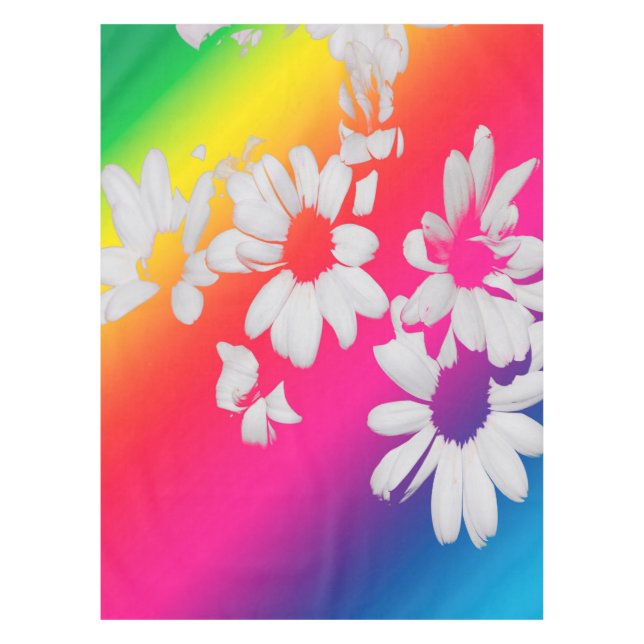 Rainbow daisies tablecloth (Front)