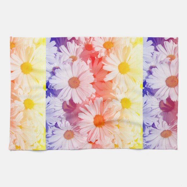 Rainbow Daisies Tea Towel (Horizontal)