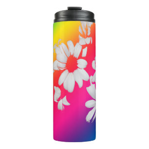 Rainbow daisies thermal tumbler