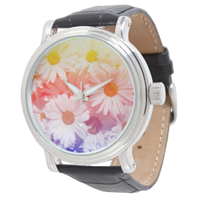 Rainbow Daisies Watch (Angled)