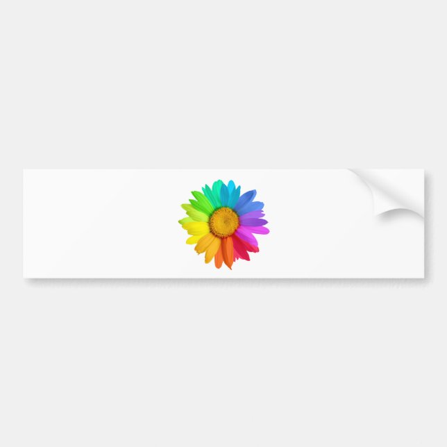 Rainbow Daisy Bumper Sticker (Front)