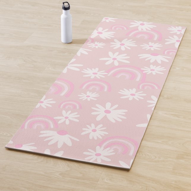 Rainbow Daisy Dream #1 #dreamy #wall #art Yoga Mat (In Situ)