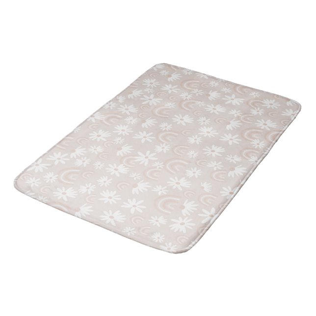 Rainbow Daisy Dream #3 #dreamy #wall #art Bath Mat (Angled)