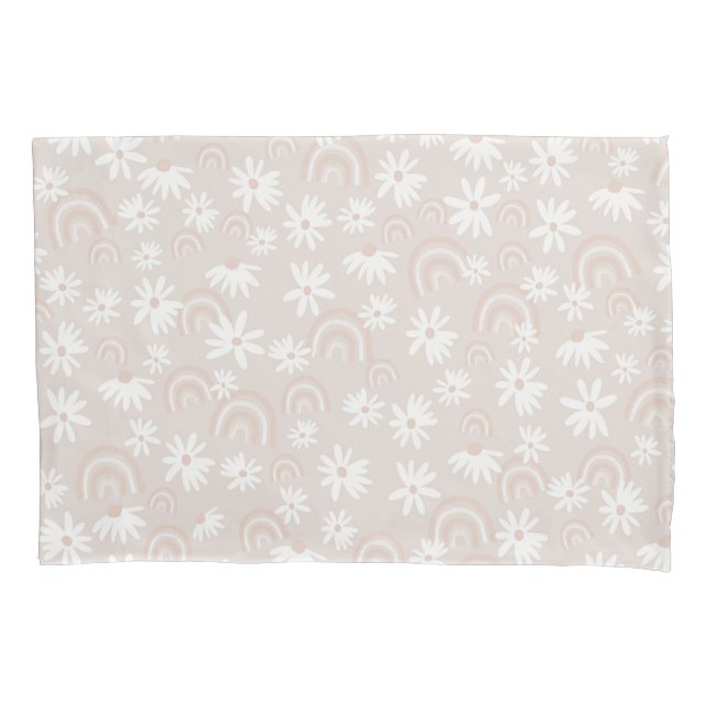 Rainbow Daisy Dream #3 #dreamy #wall #art Pillowcase (Front)
