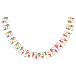 Rainbow Daisy Strip Design Bunting