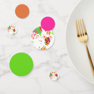 Rainbow Daisy Strip Design Confetti