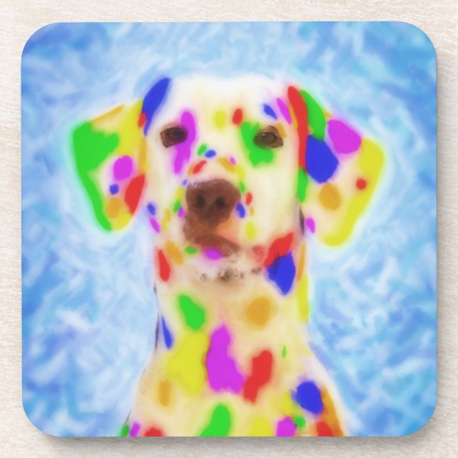 Rainbow Dalmatian Coaster (Front)
